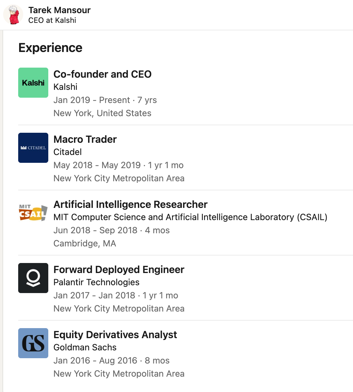 Tarek Mansour net worth: from macro trader to CEO of Kalshi