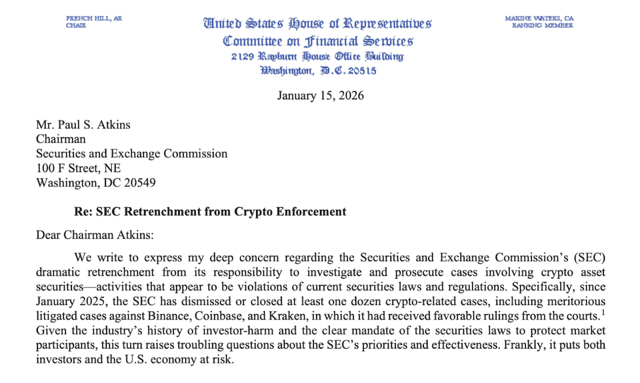 Демократы написали письмо в SEC - GNcrypto