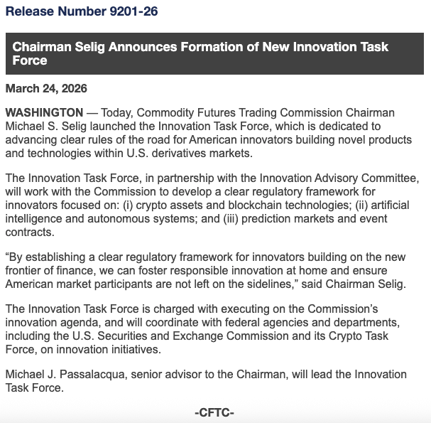 CFTC launches task force for crypto, AI and prediction markets - GNcrypto