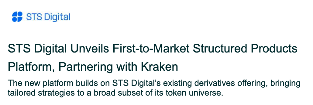 Kraken Pilots STS Digital’s Crypto Structured Products via API - GNcrypto