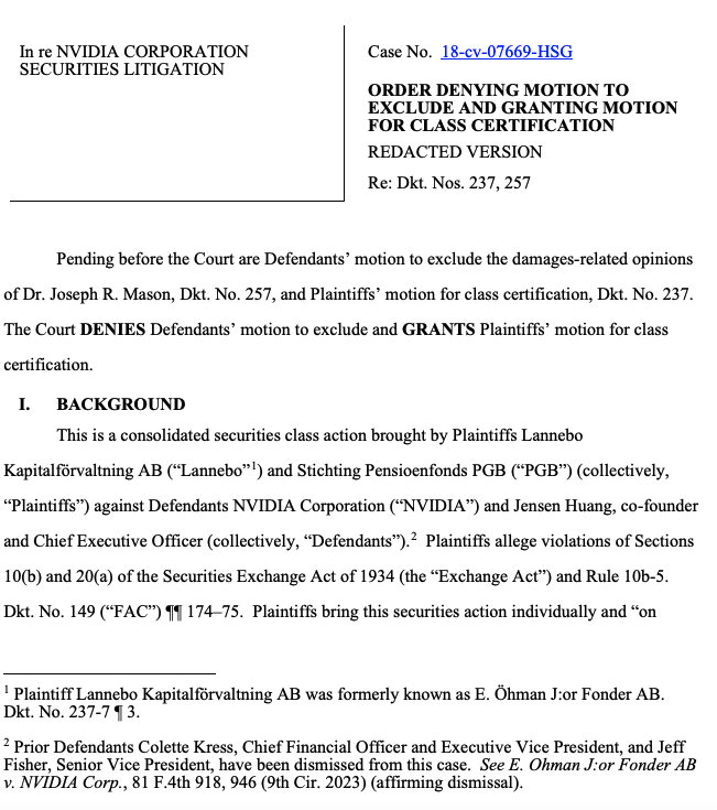 Nvidia faces certified class action over alleged concealment of crypto GPU revenue - GNcrypto