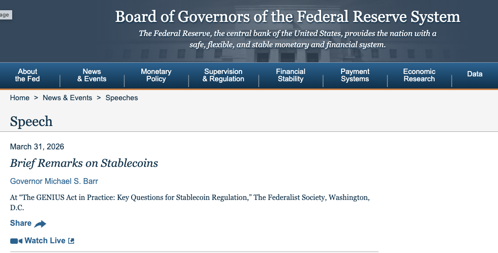 Fed Governor warns $316B stablecoin market prone to run risks - GNcrypto