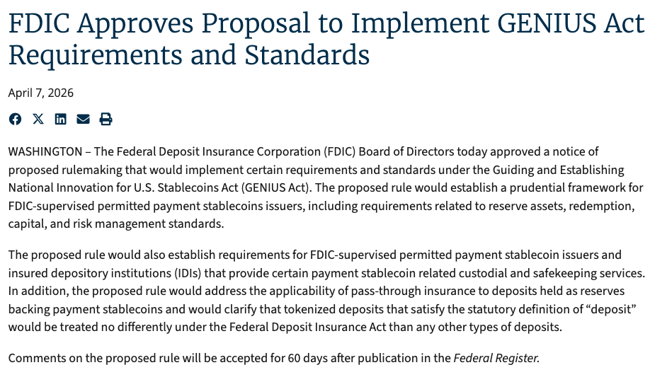 FDIC proposes stablecoin rules under GENIUS Act - GNcrypto