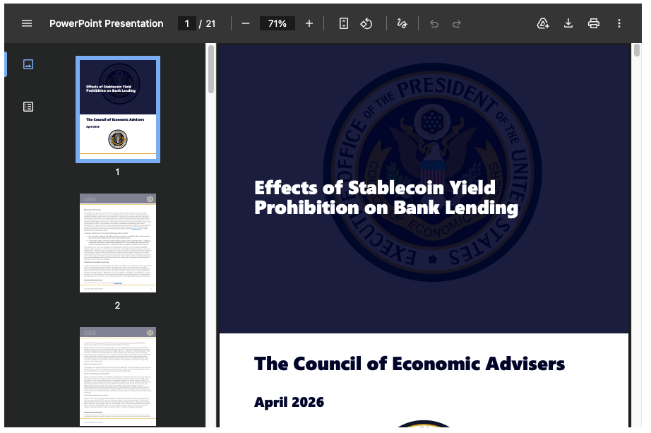 White House: Stablecoin yields unlikely to threaten banks - GNcrypto