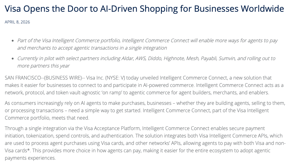 Visa launches platform for autonomous AI shopping - GNcrypto