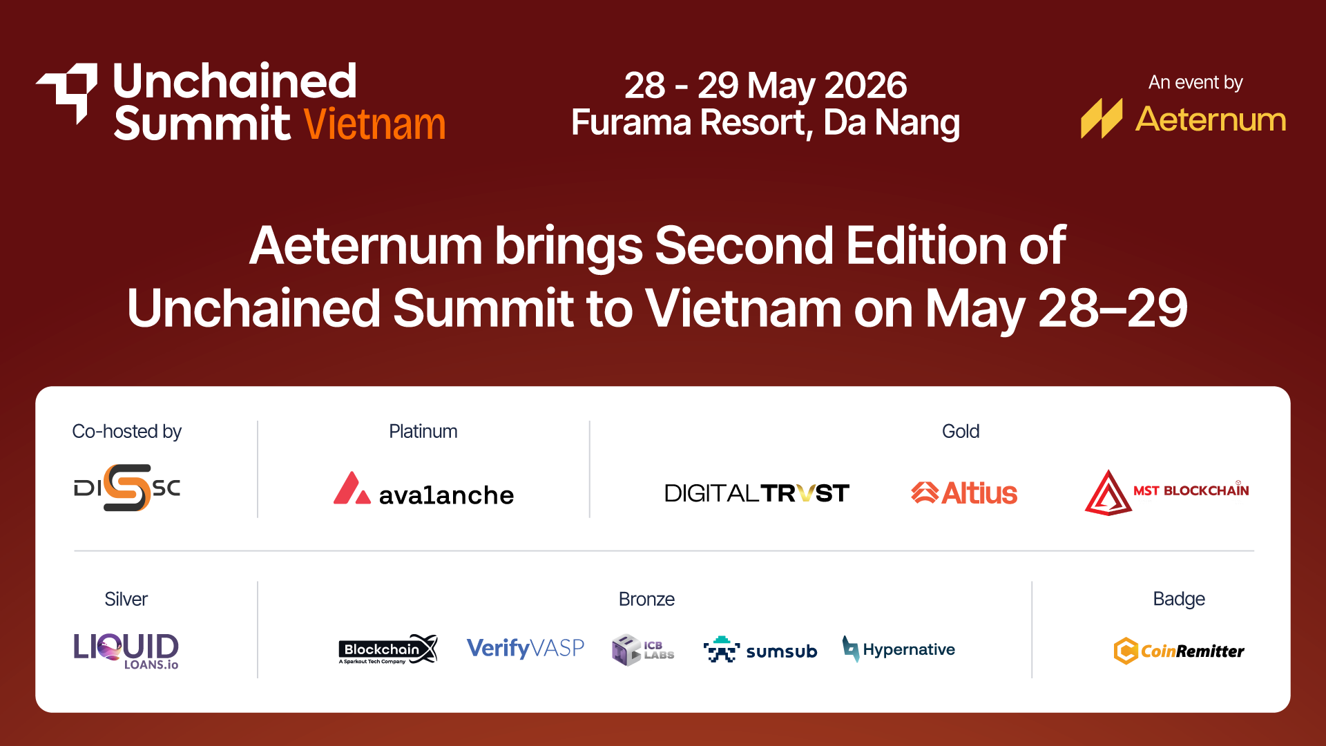 Aeternum brings second edition of Unchained Summit to Vietnam on May 28–29 - GNcrypto