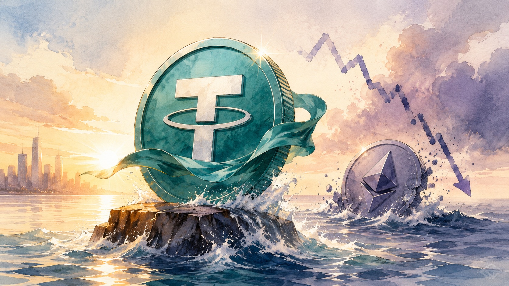 USDT Tops Ether by Market Cap as ETH Falls to ,510