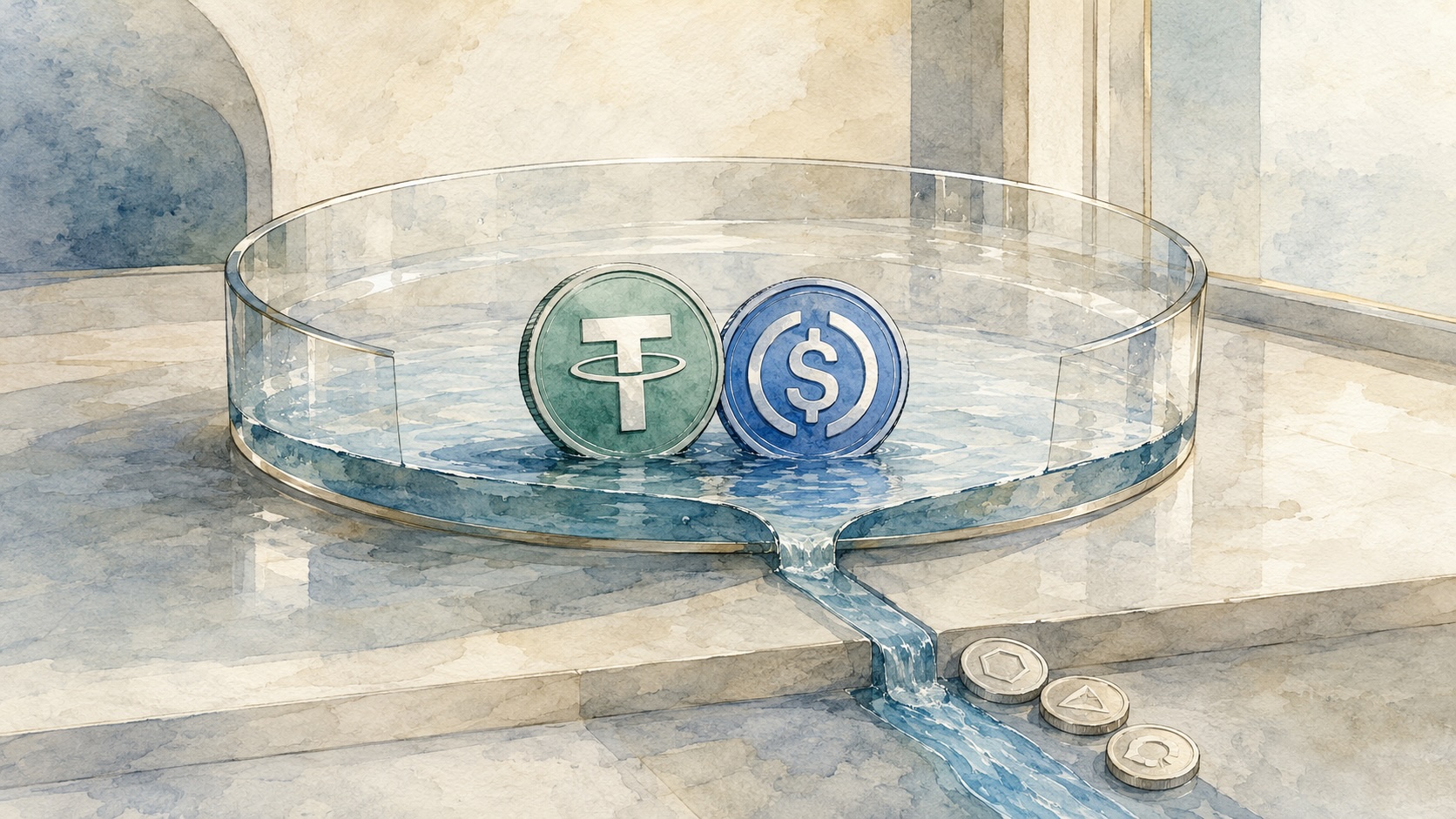 Stablecoiny: 10 mld USD mniej od maja