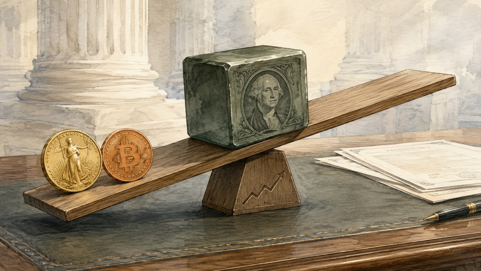 Dolar ciąży złotu i Bitcoinowi; Barr z Fed o podwyżkach