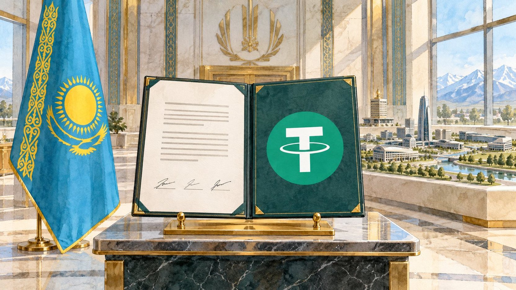 Kazachstan i Tether rozważają stablecoina powiązanego z tenge